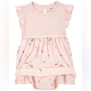 🍊5/$25 Carter's Light Pink Baby Dress with Dragonfly Print size 6m